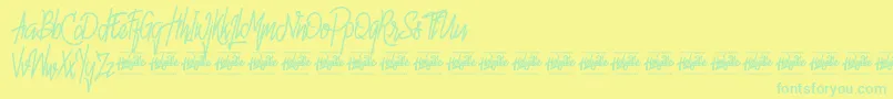 More about Hello Avelline Font Hello Avelline Font – Green Fonts on Yellow Background