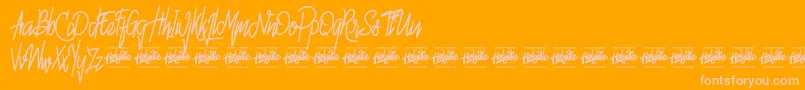 Hello Avelline Font – Pink Fonts on Orange Background