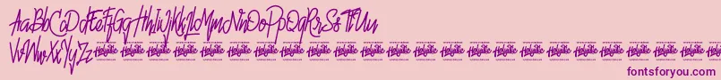 Hello Avelline Font – Purple Fonts on Pink Background