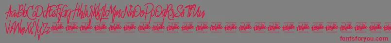 Hello Avelline Font – Red Fonts on Gray Background