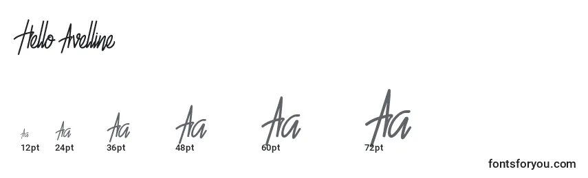 Hello Avelline Font Sizes