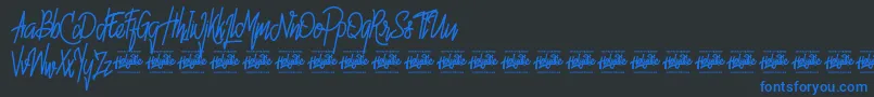 Hello Avelline Font – Blue Fonts on Black Background