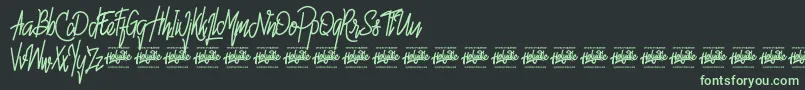 Hello Avelline Font – Green Fonts on Black Background