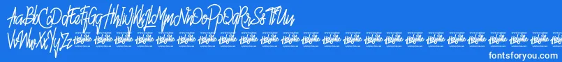 Hello Avelline Font – White Fonts on Blue Background