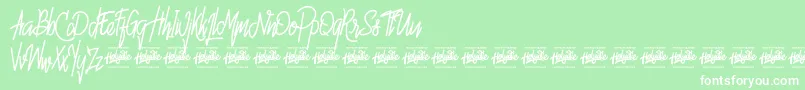 Hello Avelline-Schriftart – Weiße Schriften auf grünem Hintergrund