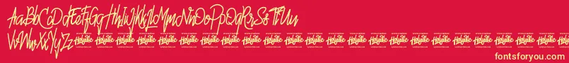 fuente Hello Avelline – Fuentes Amarillas Sobre Fondo Rojo