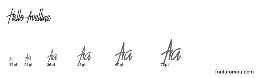 Größen der Schriftart Hello Avelline (129308)