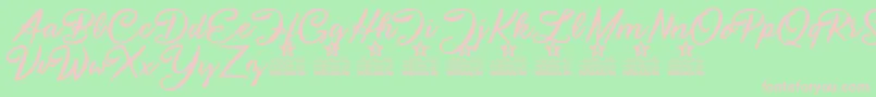 Шрифт Hello Beauty Personal Use – розовые шрифты на зелёном фоне