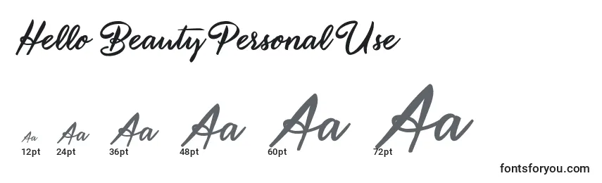 Hello Beauty Personal Use Font Sizes