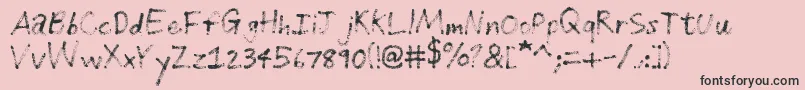 Więcej informacji o czcionce GrungeHandwriting Czcionka GrungeHandwriting – czarne czcionki na różowym tle