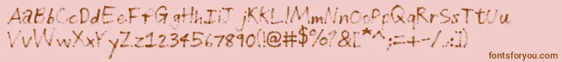 GrungeHandwriting Font – Brown Fonts on Pink Background