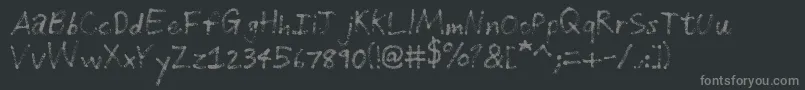 Saiba mais sobre a fonte GrungeHandwriting Fonte GrungeHandwriting – fontes cinzas em um fundo preto