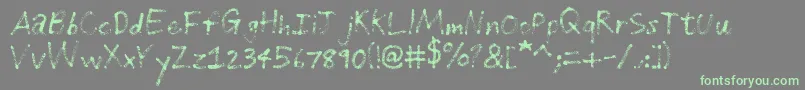 GrungeHandwriting-fontti – vihreät fontit harmaalla taustalla