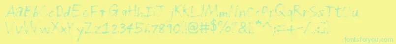 GrungeHandwriting-fontti – vihreät fontit keltaisella taustalla