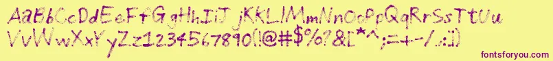 GrungeHandwriting-fontti – violetit fontit keltaisella taustalla