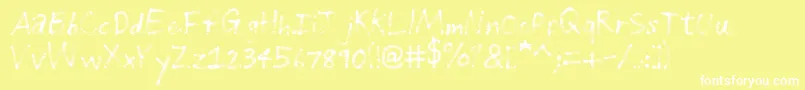 フォントGrungeHandwriting – 黄色い背景に白い文字