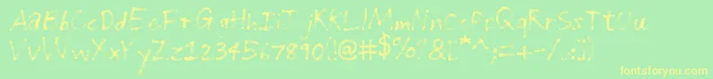 Czcionka GrungeHandwriting – żółte czcionki na zielonym tle