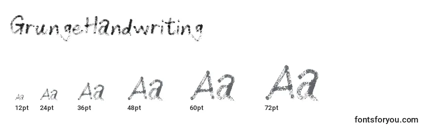 Размеры шрифта GrungeHandwriting