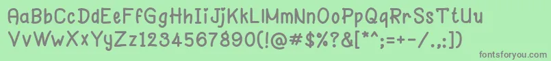 Hello Day Font – Gray Fonts on Green Background
