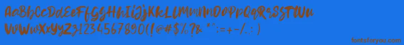 Шрифт Hello Dear Demo – коричневые шрифты на синем фоне