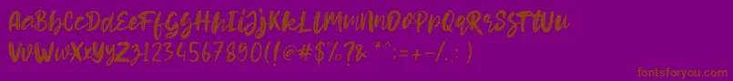 Шрифт Hello Dear Demo – коричневые шрифты на фиолетовом фоне