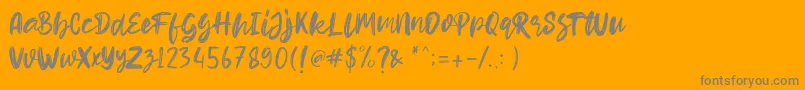 Шрифт Hello Dear Demo – серые шрифты на оранжевом фоне