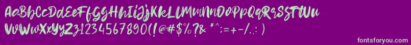 Hello Dear Demo Font – Green Fonts on Purple Background