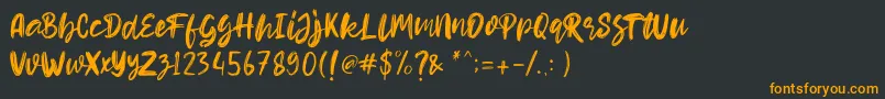 Hello Dear Demo Font – Orange Fonts on Black Background