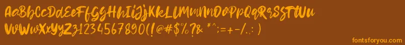 Шрифт Hello Dear Demo – оранжевые шрифты на коричневом фоне