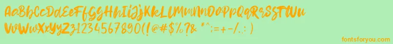 Hello Dear Demo Font – Orange Fonts on Green Background