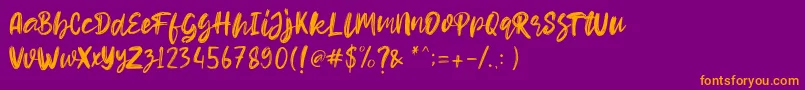 Шрифт Hello Dear Demo – оранжевые шрифты на фиолетовом фоне