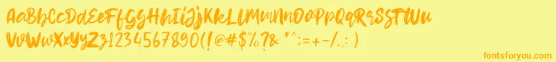 Hello Dear Demo Font – Orange Fonts on Yellow Background
