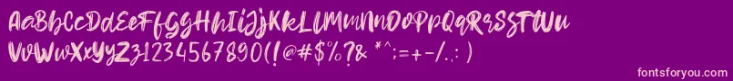 Шрифт Hello Dear Demo – розовые шрифты на фиолетовом фоне