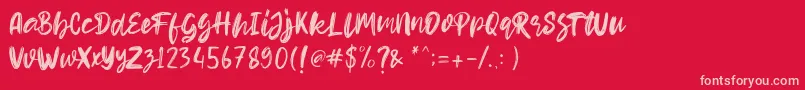 Hello Dear Demo Font – Pink Fonts on Red Background