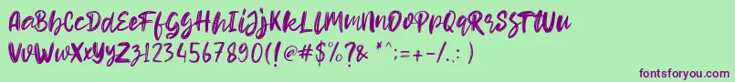Hello Dear Demo Font – Purple Fonts on Green Background