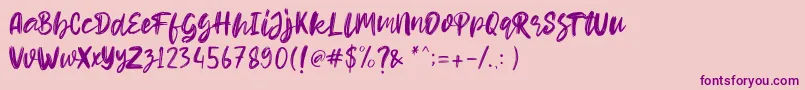 Hello Dear Demo Font – Purple Fonts on Pink Background