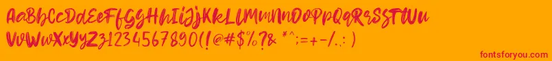 Hello Dear Demo Font – Red Fonts on Orange Background