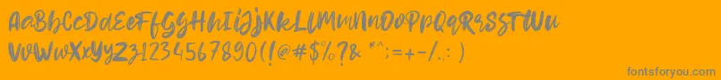 Шрифт Hello Dear Demo – серые шрифты на оранжевом фоне