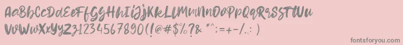 フォントHello Dear Demo – ピンクの背景に灰色の文字
