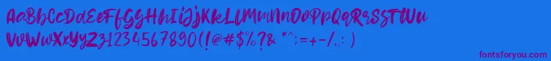 Hello Dear Demo Font – Purple Fonts on Blue Background