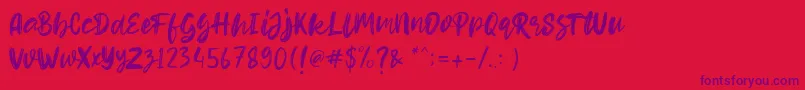 fuente Hello Dear Demo – Fuentes Moradas Sobre Fondo Rojo