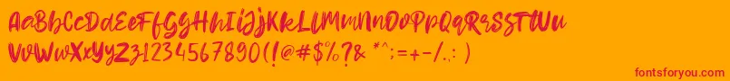 fuente Hello Dear Demo – Fuentes Rojas Sobre Fondo Naranja