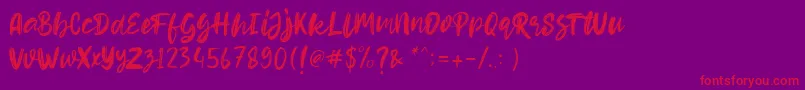 fuente Hello Dear Demo – Fuentes Rojas Sobre Fondo Morado