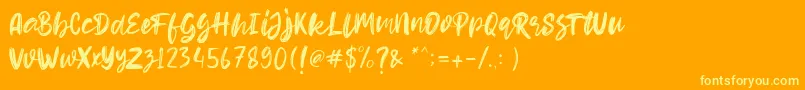 fuente Hello Dear Demo – Fuentes Amarillas Sobre Fondo Naranja