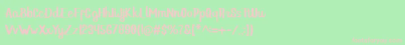 Fonte Hello Dina Script – fontes rosa em um fundo verde