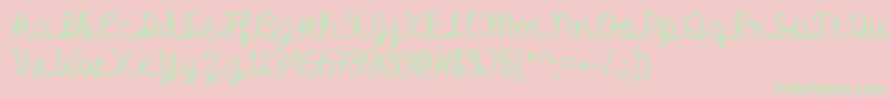 Hello Heartache   Font – Green Fonts on Pink Background