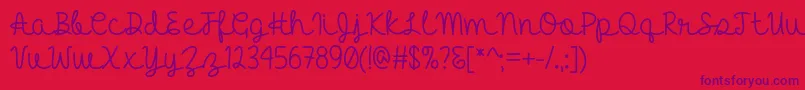 Hello Heartache   Font – Purple Fonts on Red Background