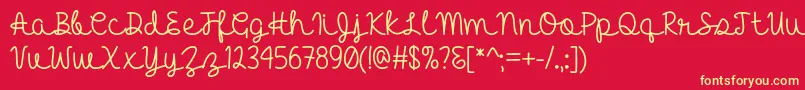 Hello Heartache   Font – Yellow Fonts on Red Background