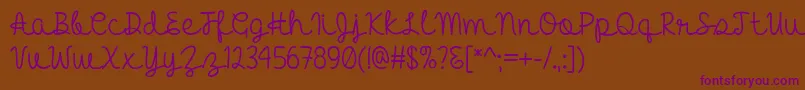 Шрифт Hello Heartache   – фиолетовые шрифты на коричневом фоне