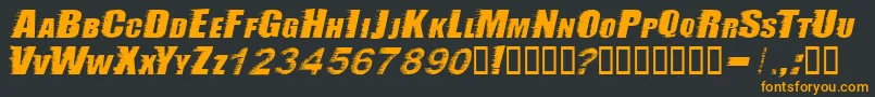 StormExtrabold-Schriftart – Orangefarbene Schriften auf schwarzem Hintergrund